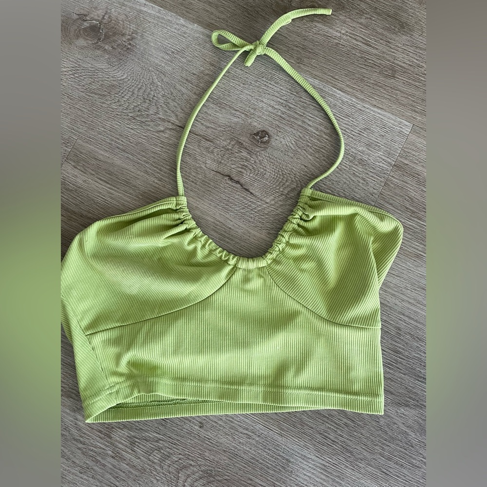 Green crop top